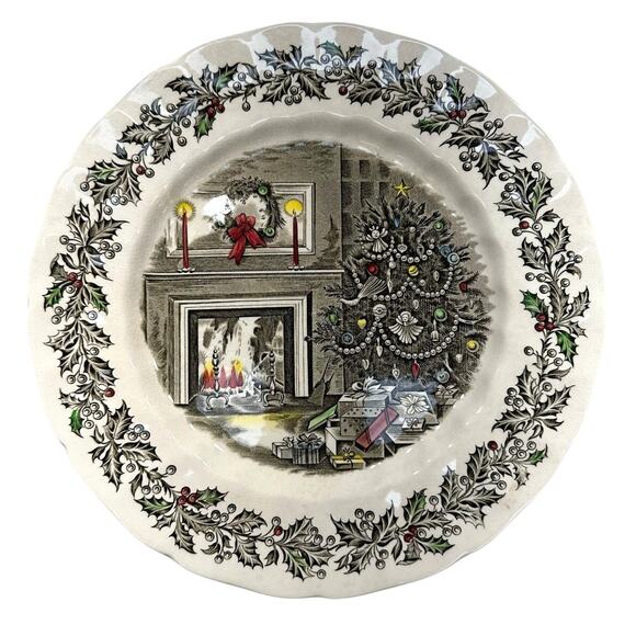 Johnson Brothers England Retired Merry Christmas Dinner Plate-Excellent-Rare - Picture 4 of 5